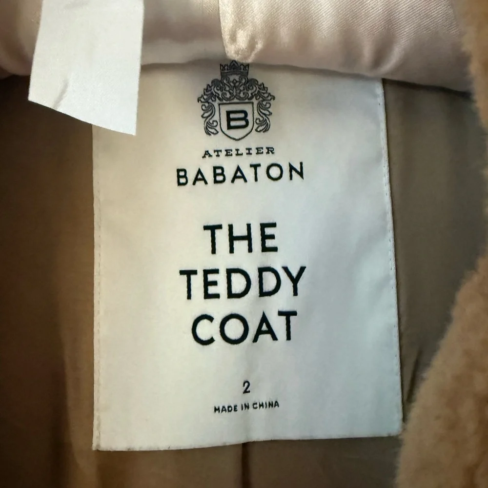 Babaton Teddy coat faux fur size M - Picture 8 of 11
